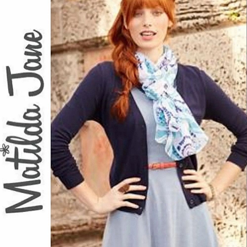 Matilda Jane Women's Navy V-neck Button-Down Cardigan Top